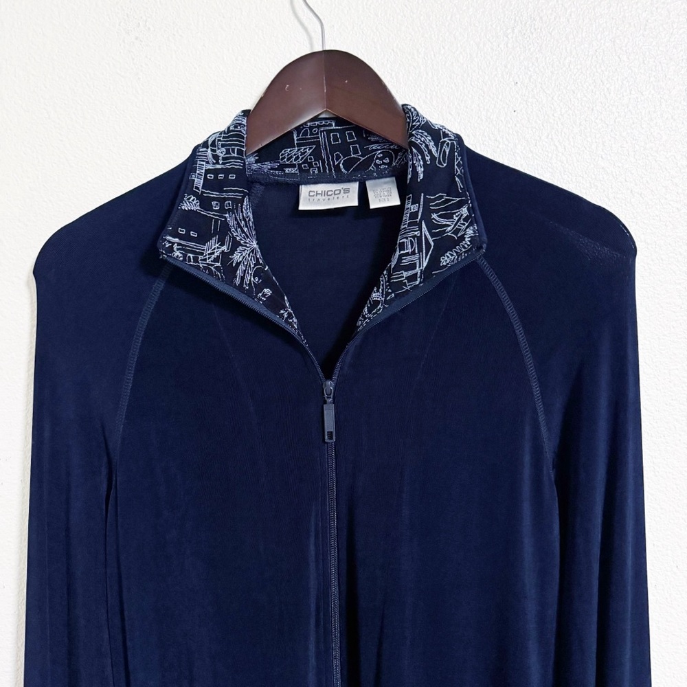 Chicos Travelers Stretch Knit Lightweight Jacket - Picture 3 of 12